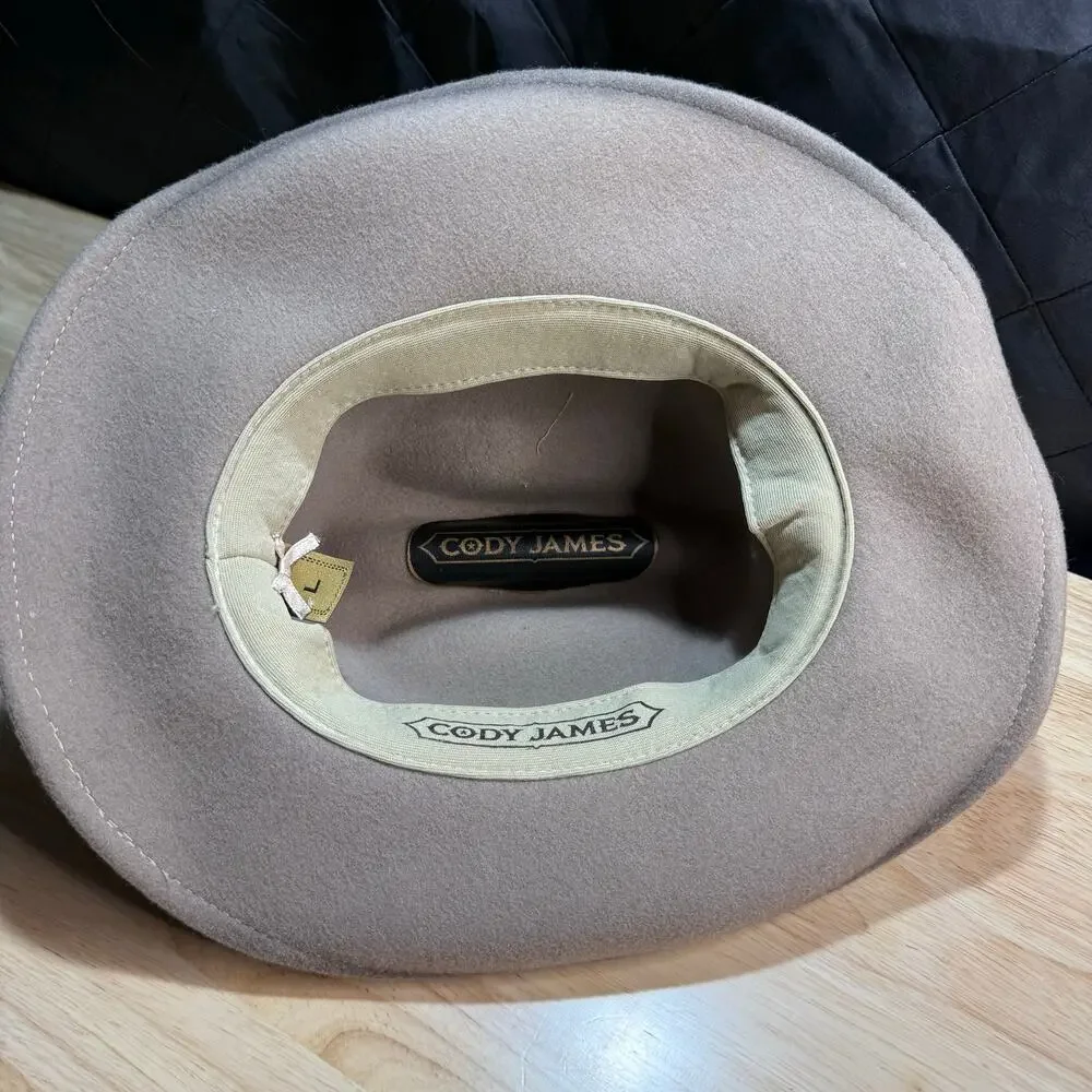 Cody James Large 100% Wool Studded Belt Cowboy Hat Men’s Size L